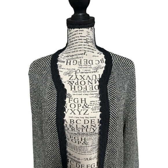 French Rags Long Maxi Open Cardigan Size 2 Oversized With Pockets Blac… - Picture 2 of 6